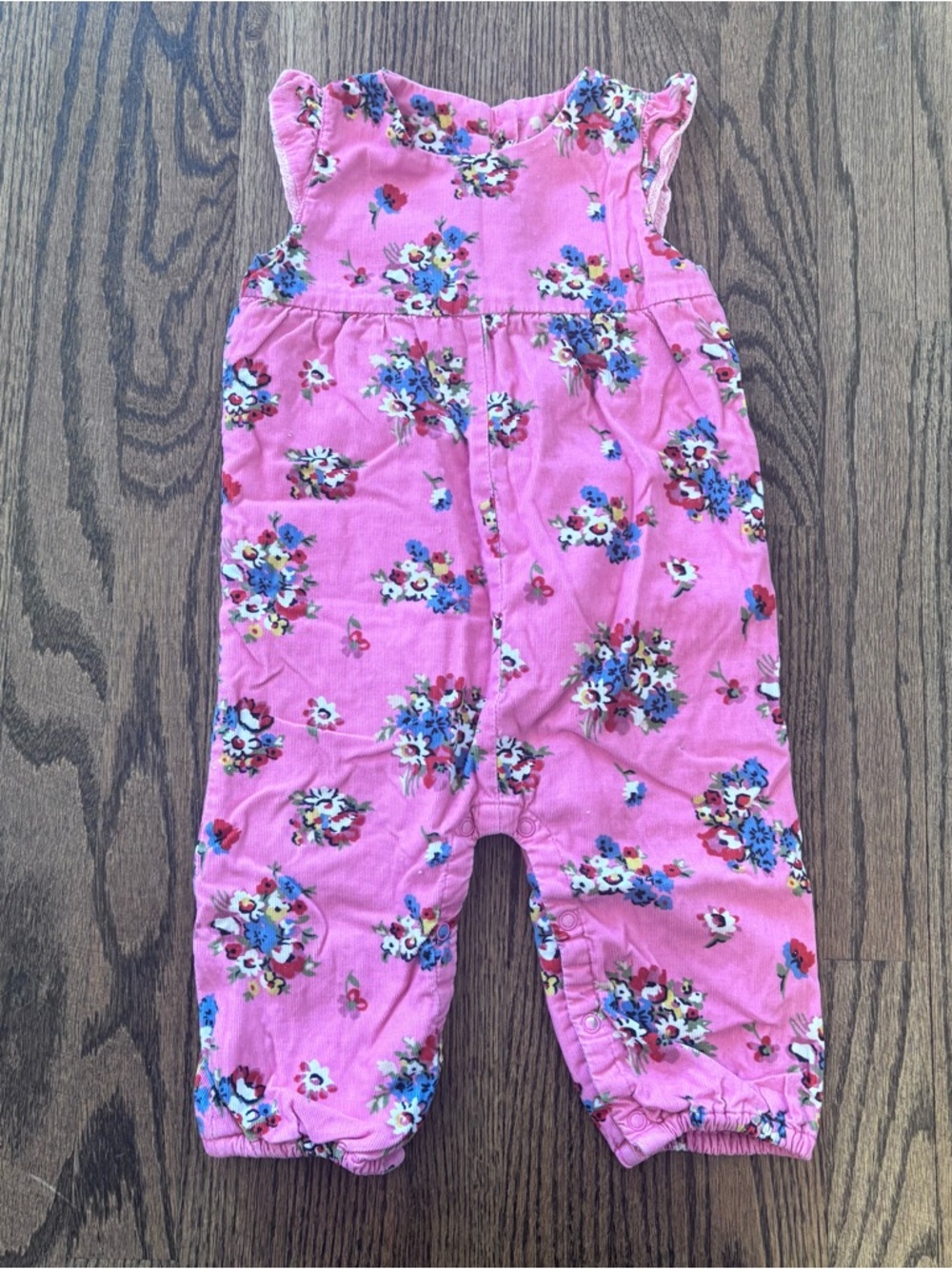 Baby Boden - Pink Corduroy Floral Jumpsuit Romper (12-18 months)